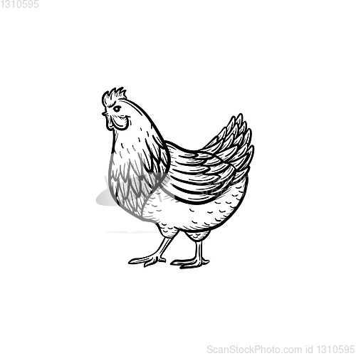Image of Chicken hand drawn sketch icon.