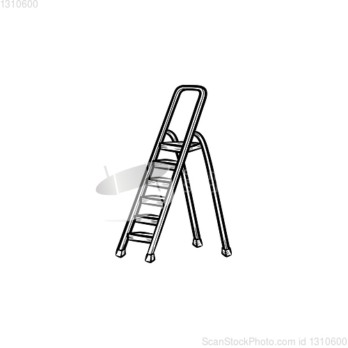 Image of Stepladder hand drawn sketch icon.