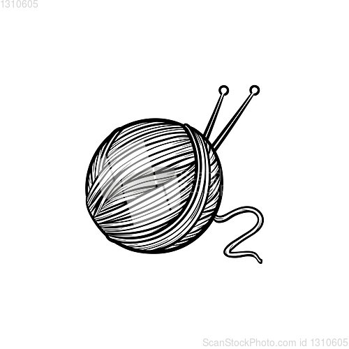 Image of Thread with spokes hand drawn sketch icon.