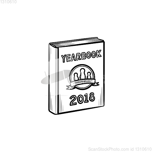 Image of Yearbook hand drawn sketch icon.