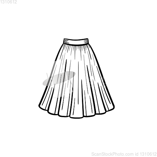 Image of Dress hand drawn sketch icon.