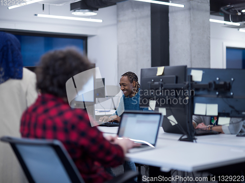 Image of multiethnics team of software developers working together