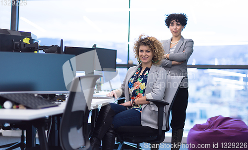 Image of young female software developers at office