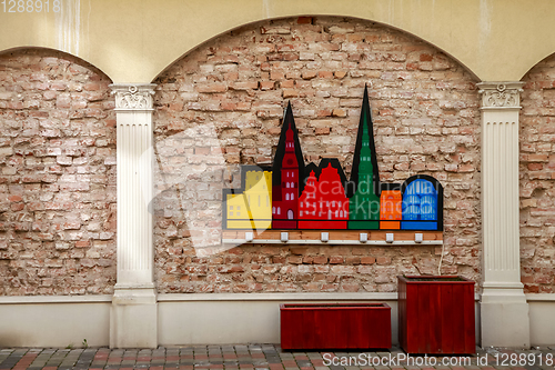 Image of Fragment of wall in Riga city.