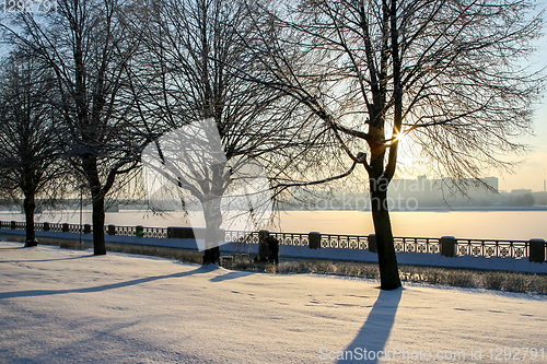 Image of View of Riga in winter season.