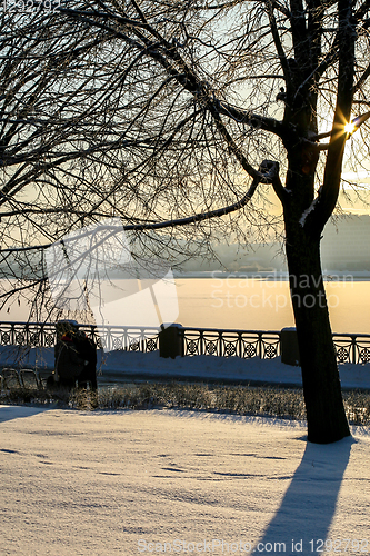 Image of View of Riga in winter season.
