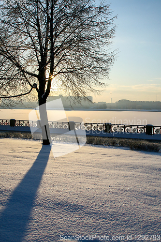 Image of View of Riga in winter season.