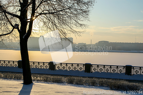 Image of View of Riga in winter season.