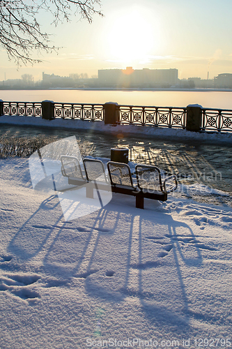 Image of View of Riga in winter season.