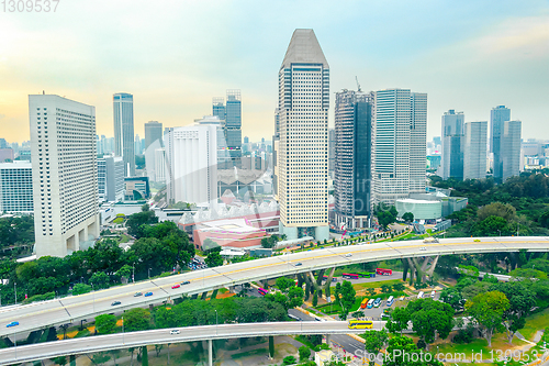 Image of Modern aerial Singapore cityscape