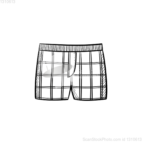 Image of Male underpants hand drawn sketch icon.