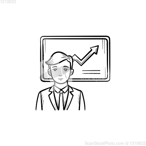 Image of Business infographic hand drawn sketch icon.