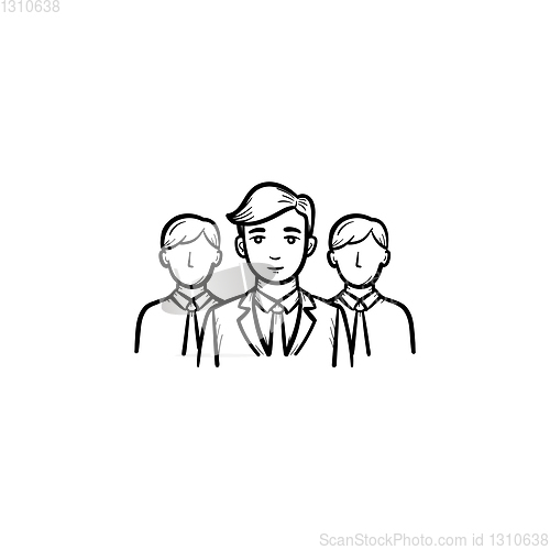 Image of Group of people hand drawn sketch icon.