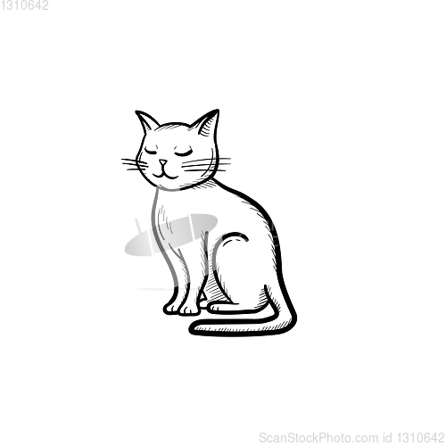 Image of Cat hand drawn sketch icon.