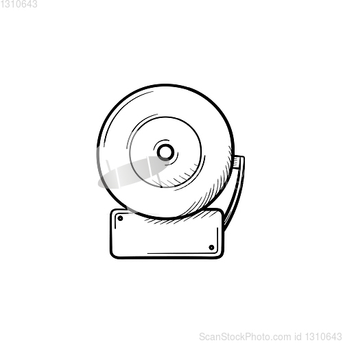 Image of Fire alarm hand drawn sketch icon.