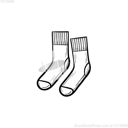Image of Socks hand drawn sketch icon.