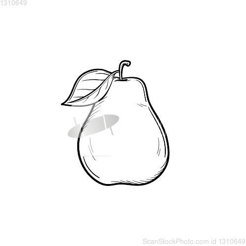 Image of Pear fruit hand drawn sketch icon.