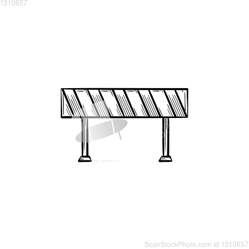 Image of Road barrier hand drawn sketch icon.