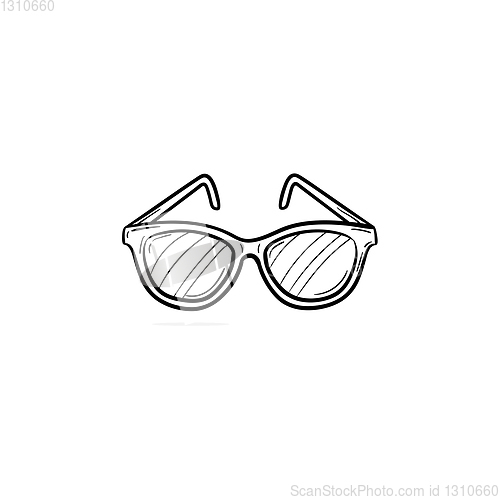 Image of Eyeglasses hand drawn sketch icon.