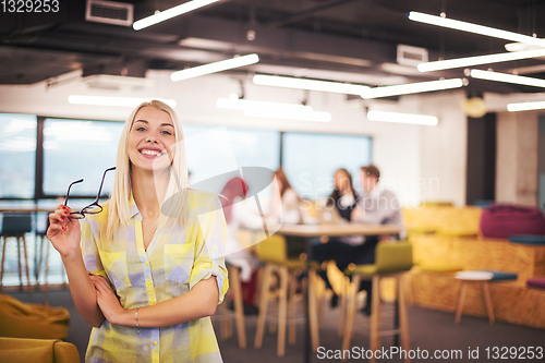 Image of Portrait of blonde Businesswoman