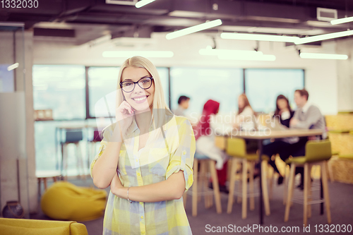 Image of Portrait of blonde Businesswoman