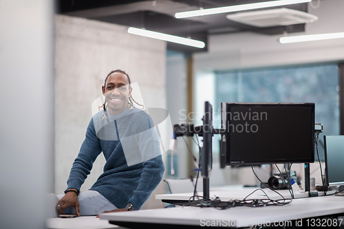 Image of Portrait of black male software developer