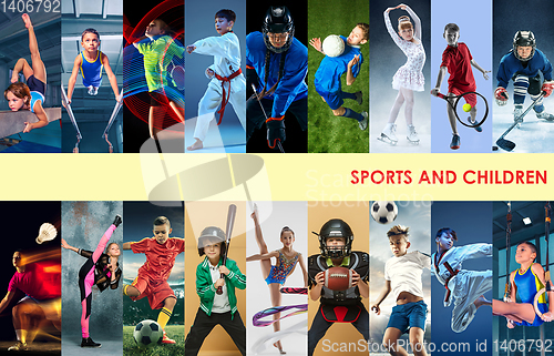 Image of Creative collage made with different kinds of sport