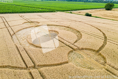 Image of crop circles field Alsace France