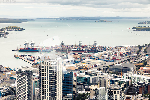 Image of view to the Auckland harbour New Zealand