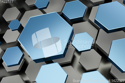 Image of blue hexagon background