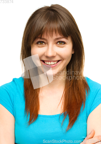 Image of Young cheerful woman