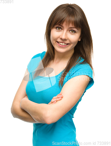 Image of Portrait of a happy young woman