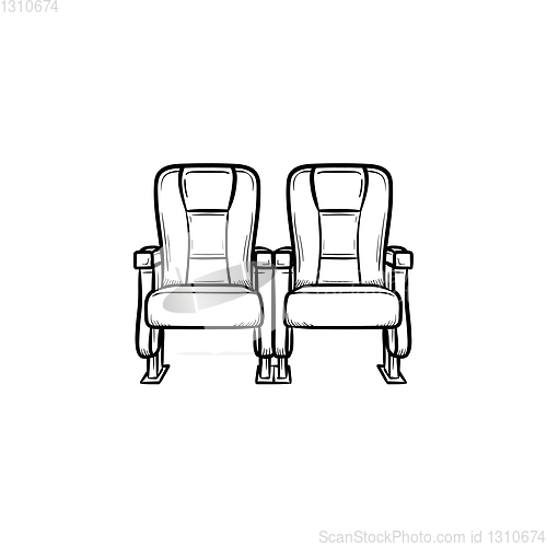 Image of Cinema seat hand drawn sketch icon.