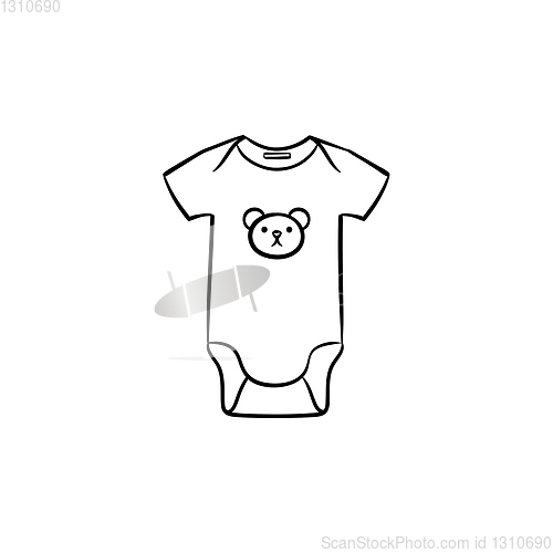 Image of Newborn baby wear hand drawn outline doodle icon.