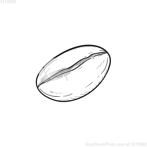 Image of Coffee bean hand drawn sketch icon.