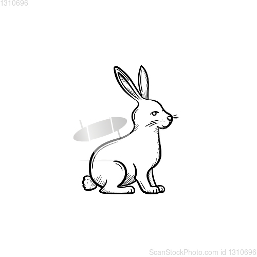 Image of Rabbit hand drawn sketch icon.
