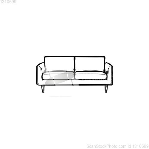 Image of Sofa hand drawn sketch icon.