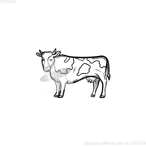 Image of Cow hand drawn sketch icon.