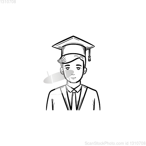 Image of Graduate student hand drawn sketch icon.