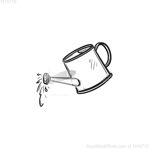 Image of Watering can hand drawn sketch icon.