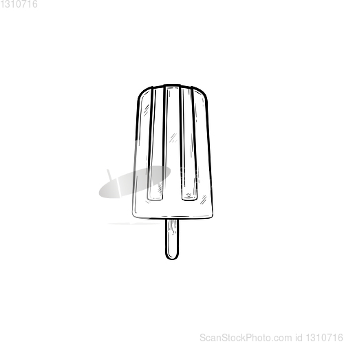Image of Popsicle hand drawn sketch icon.