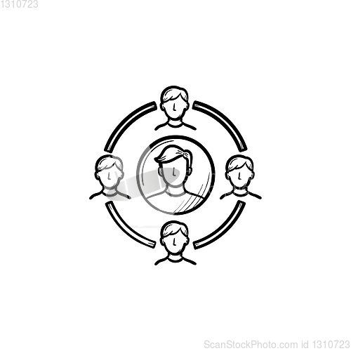 Image of Family circle hand drawn sketch icon.