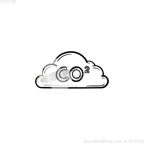 Image of CO2 cloud hand drawn sketch icon.