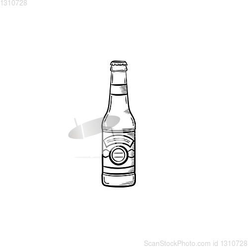 Image of Beer bottle hand drawn sketch icon.