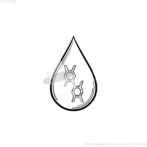 Image of Lubricant drop hand drawn sketch icon.