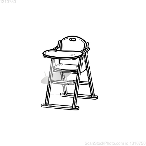 Image of Barstool hand drawn sketch icon.