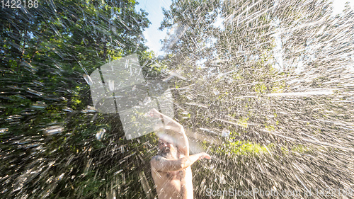 Image of water battle at the summer lake