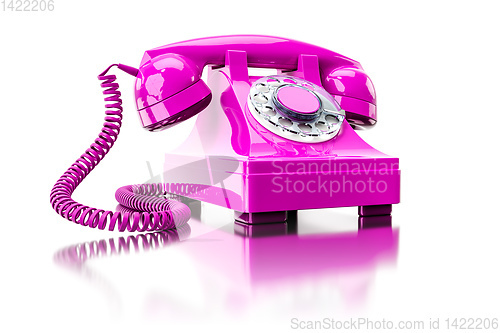 Image of old pink dial-up phone