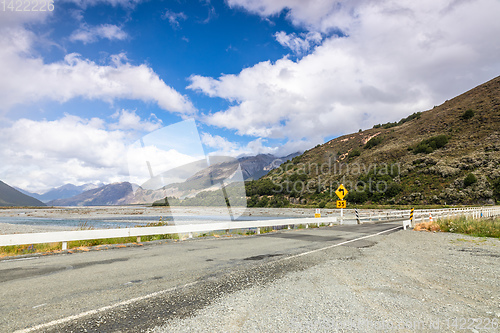 Image of dramatic landscape scenery Arthur\'s pass in south New Zealand