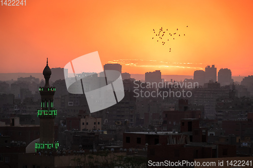Image of sunset scenery at Cairo Egypt